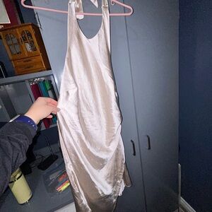 Elegant Cream Satin Dress